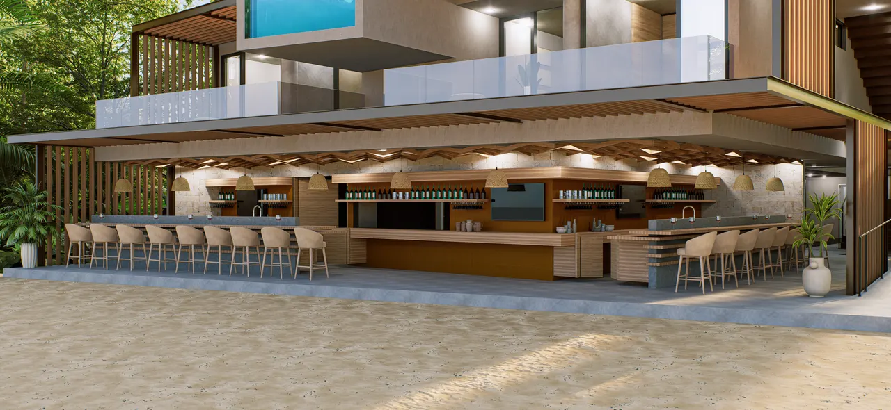 Bar, abierto a la arena